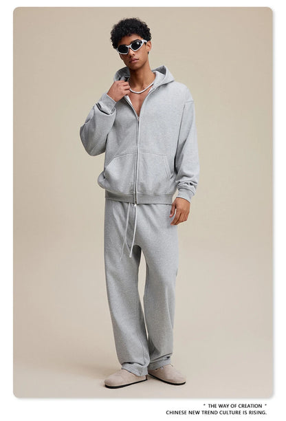 ZODF Trendy 2025 Heavy Weight 445gsm Zipper Hoodies For Man Unisex Casual Zip-up Hooded SweatShirts Coats HY1102