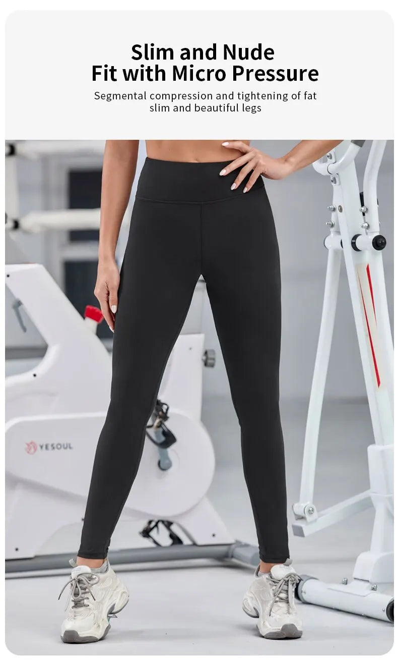 Women High Waist Sport Leggings Push Up Naked Feeling Yoga Running Gym Tights