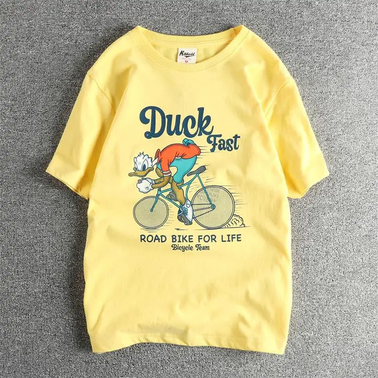 Summer New American Retro Short-sleeved O-neck Letter Printed T-shirt Men's Fashion Simple 100% Cotton Washed Casual Sport Tops