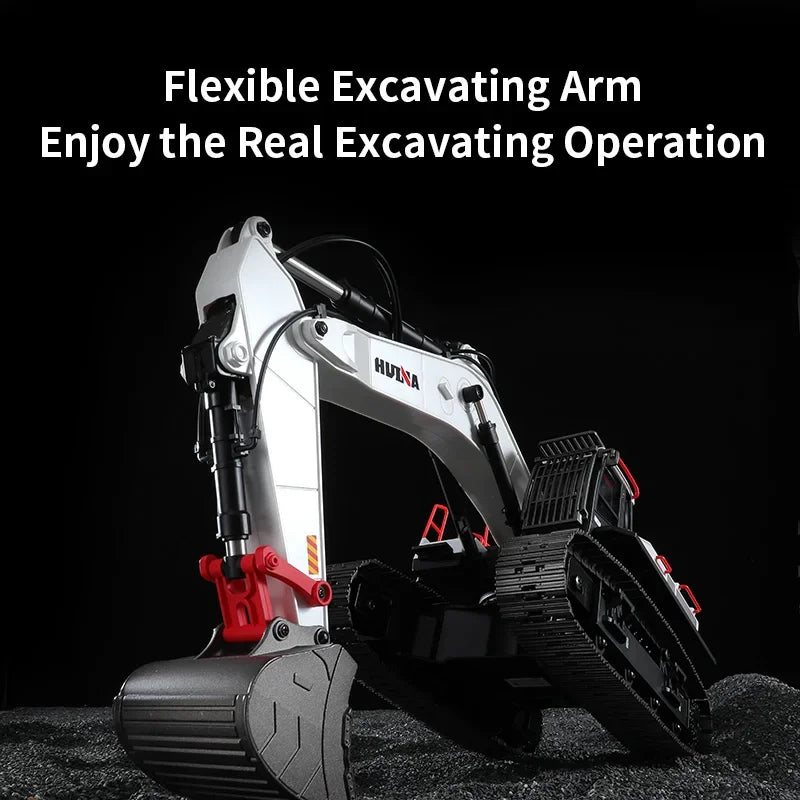 Huina 1594 22 Channels Large Remote Control Excavator 1/14 Electric Heavy Duty RC Excavator for Children Toys Model