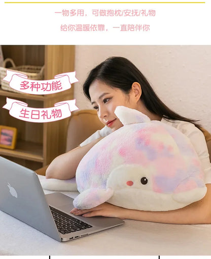 50-80cm Kawaii Fantastic Rainbow Colorful Plush Dolphin Stuffed Animals Doll Decoration Birthday Gifts Soft Pillow Children Gift