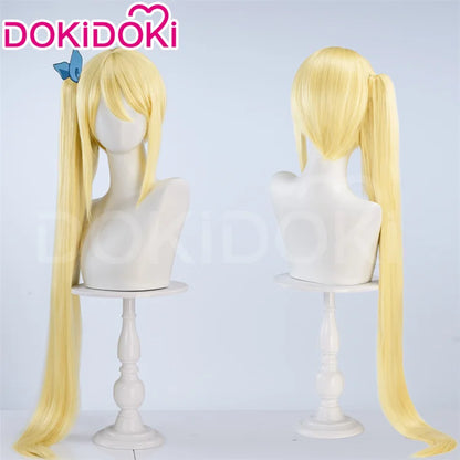 IN STOCK Lucyy Heartfiliaa Erzaa Scarlett Wig Anime DokiDoki Women Yellow Red Long Hair Cosplay Hair Free Wig Cap