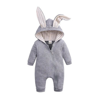 Baby Rompers Boys Girls Newborn 0 to 3 6 9 12 18 Months Boutique Cotton Long Sleeve Rabbit Ear Infant Onesie Spring Fall Clothes