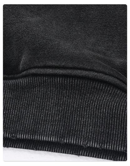 ZODF Retro Winter Washed 370gsm Man's Fleece Hoodie Unisex Distressed Thick Warm Buttons Hooded Pullovers Coats HY1169