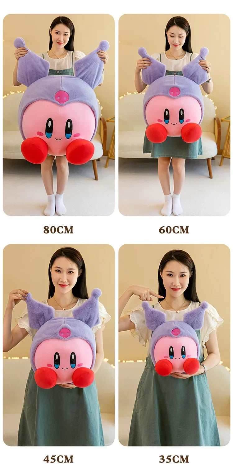60cm Big Size Kirby Cosplay Sanrio Kuromianime Plush Stuffed Doll Room Plushies Pillow Cute Ornaments Children's Holiday Gifts