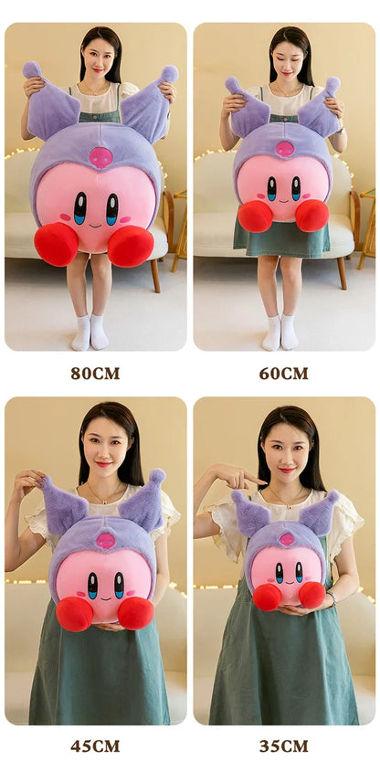 60cm Big Size Kirby Cosplay Sanrio Kuromianime Plush Stuffed Doll Room Plushies Pillow Cute Ornaments Children's Holiday Gifts