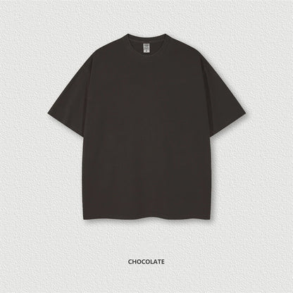 ZODF 2024 Summer Men 200gsm Washed Cotton Solid T Shirts Loose Unisex Male Casual Basic Comfortable T-Shirt Brand Tees HY0254