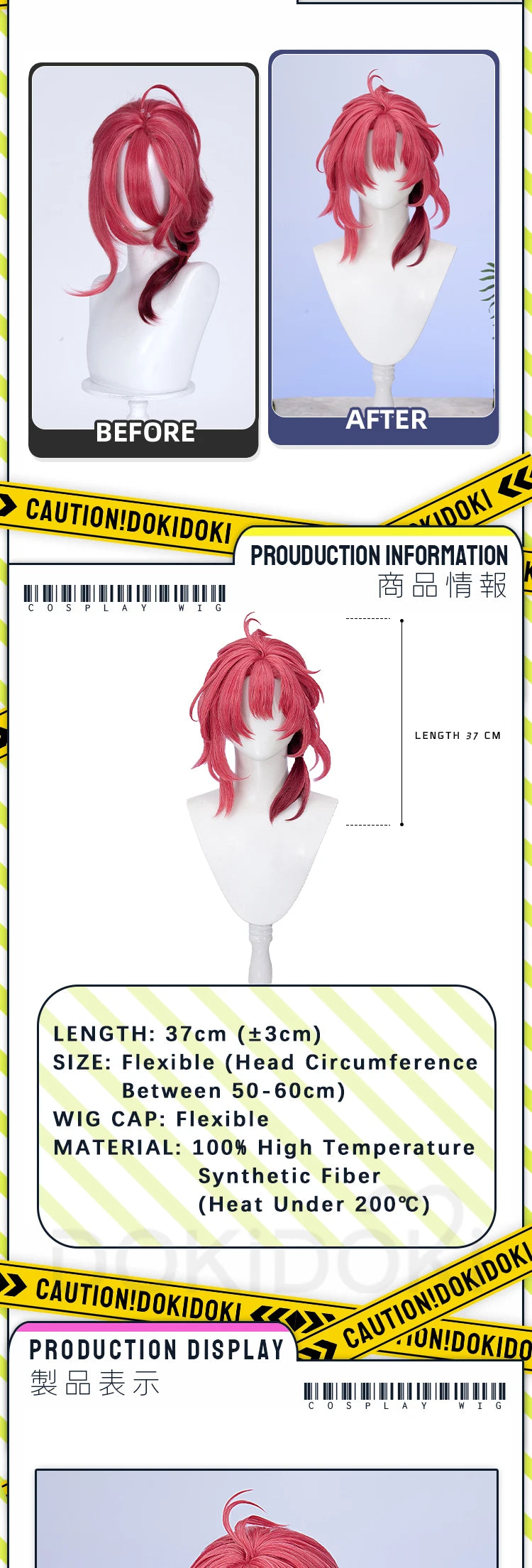 IN STOCK Luuk Hcrsscn Galbrenr Zani Ciaccona Camellya Scar Danjin Youhu Wig Game Wuthering Waves DokiDoki Women Men Wig Free Cap