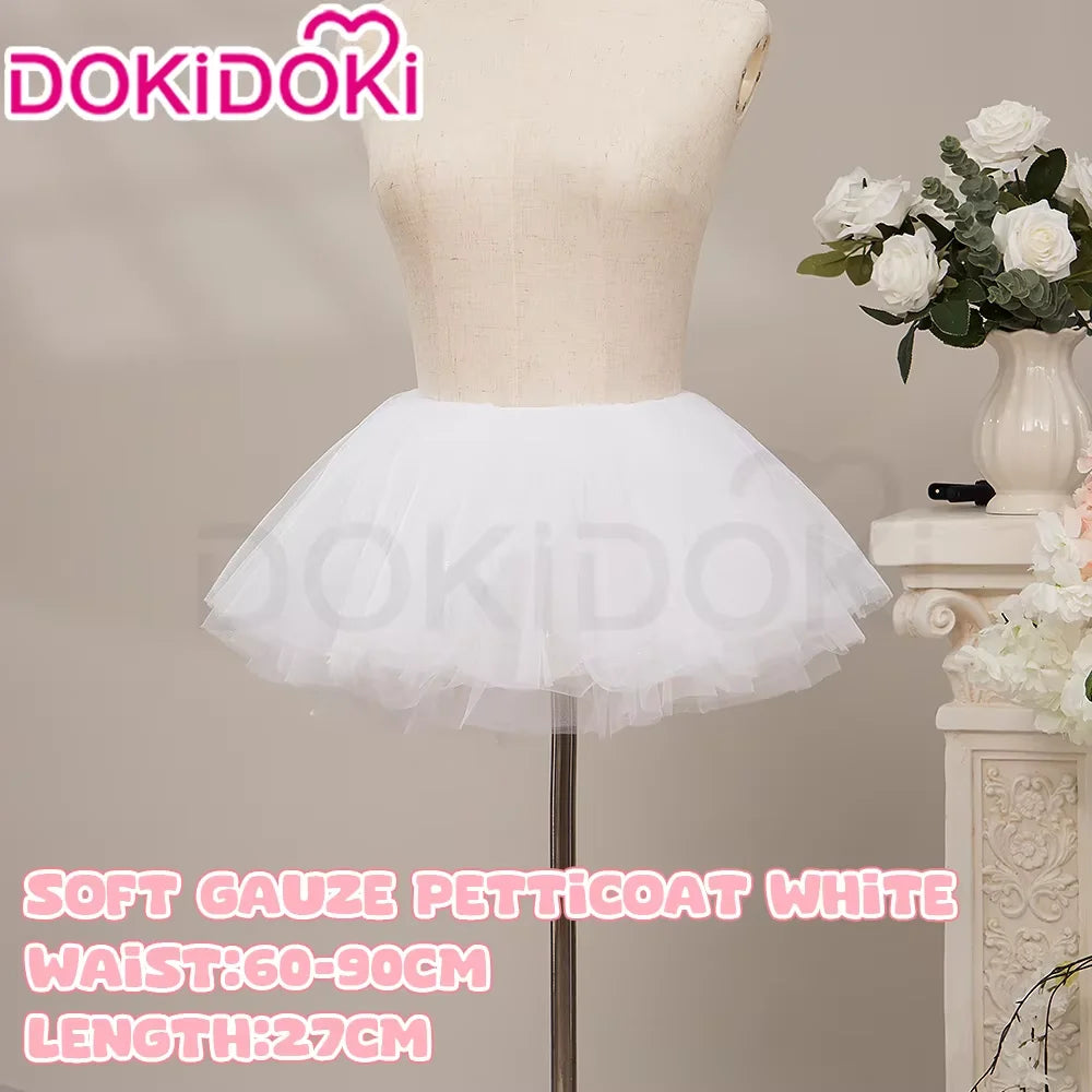 IN STOCK Underskirt Petticoats Bustle Cosplay Props DokiDoki Halloween Skirt Dress Petticoats Long Short White Black Bustle