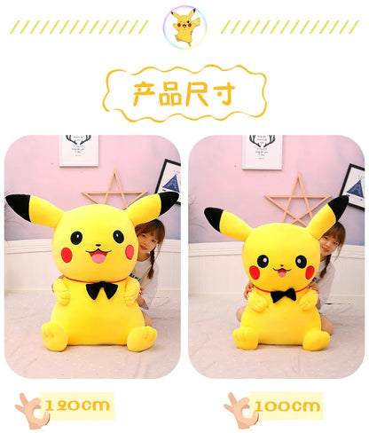 40/50/60/80/100CM Big Size Pokemon Pikachu  Plush Toy Kawaii Stuffed Cartoon Anime Comfortable Soft Doll Christmas Plushies Gift