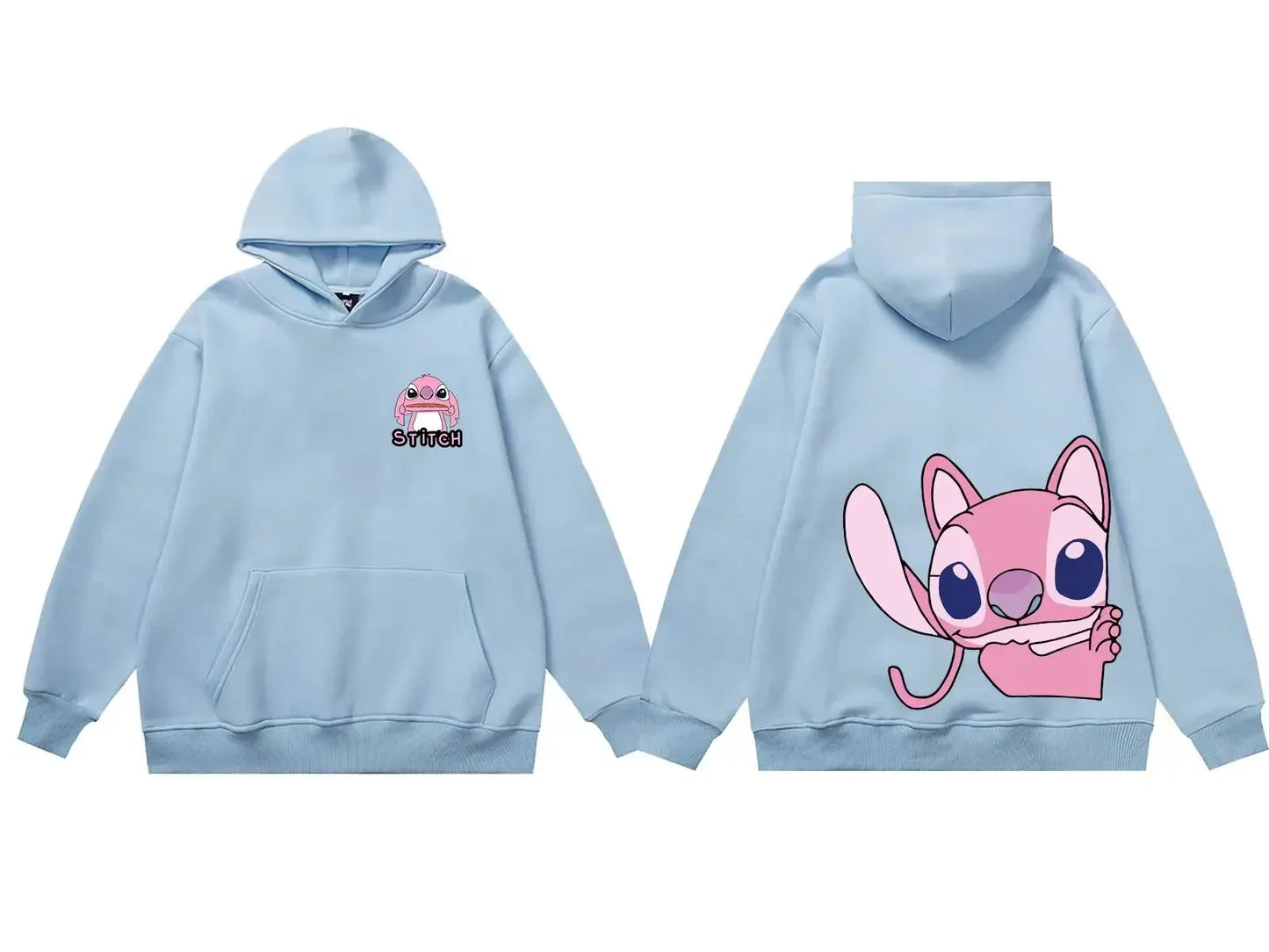 Women's Long Sleeve Oversized Hoodie MINISO Disney Gothic Kawaii Lilo & Stitch Pattern Sweatshirt Y2k Winter Fashion Coat Sale