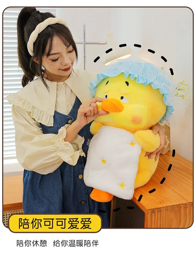 Cute Miss You Doesn't Want To Get Up Series Plush Toys Children's Soothing Dolls Indoor Ornaments Yellow Ducks Children's Gifts
