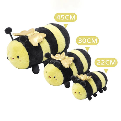 ZU Cute Flower Face Honey Bee Plush Toy Lovely Shark & Bee Caterpillar Ladybug Stuffed Soft Dolls Gift for Girl Boy Home Decor