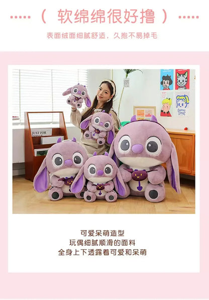 30CM-80CM Lilo & Stitch New Disney Plush Toy Cartoon Scrump Stuffed Doll Soft Anime Pillow Souvenir Kawaii Birthday Gift