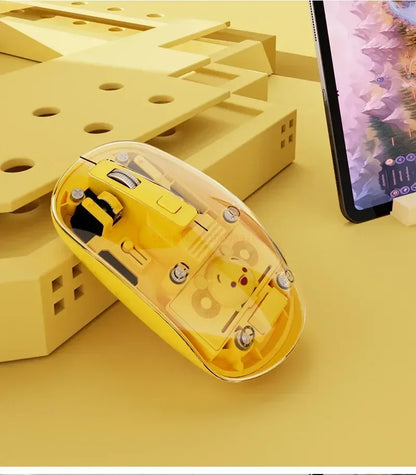 New Disney Wireless 2.4g Transparent Mouse Dual Bluetooth Charging Mute Silent Female Tablet Computer Notebook Office Gift