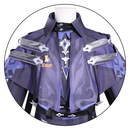 Genshin Impact Kyryll Chudomirovich Flins Cosplay Costume Wig Uniform Halloween Party for Women Men Carnival Role Play Outfit