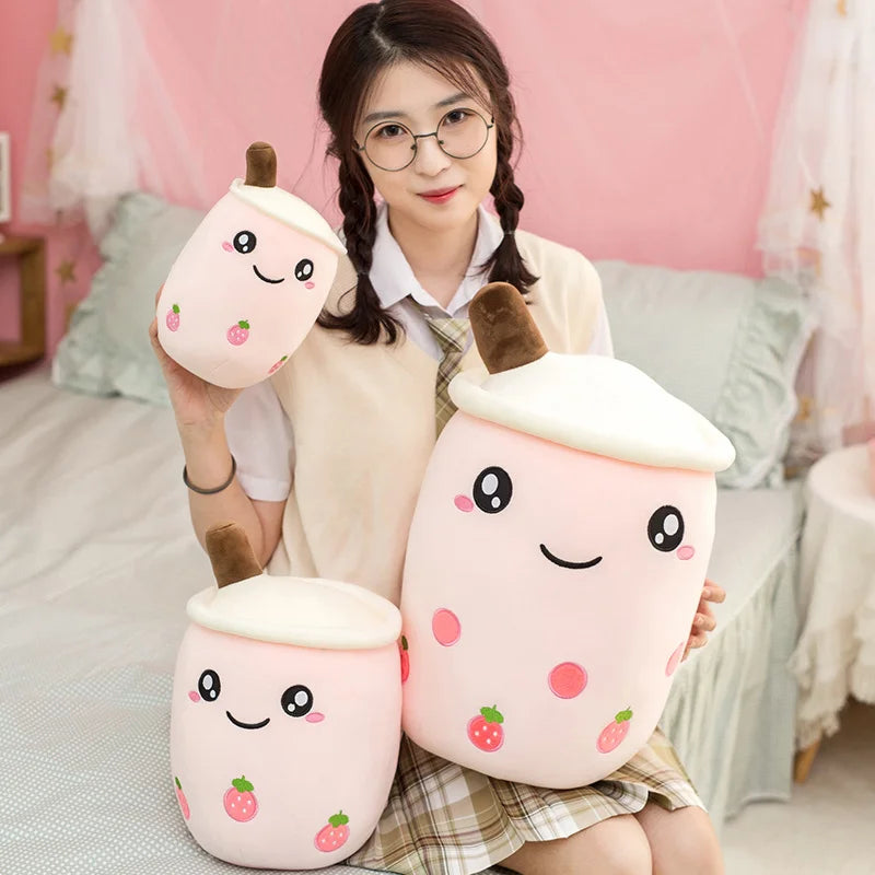Various Play Doll Boba Plushies Mini Dolls in a Boba Cup Can Flip Boba Tea Toy Many Size Boba Tea Cushions for For Kids Girl