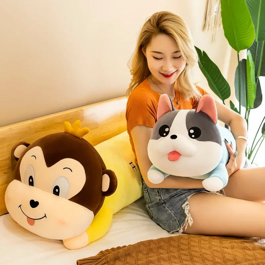 New70-130cm Monkey Doll Husky Plush Toy Frog Pillow Duck Doll Cute Plush Toys for Children Gifts