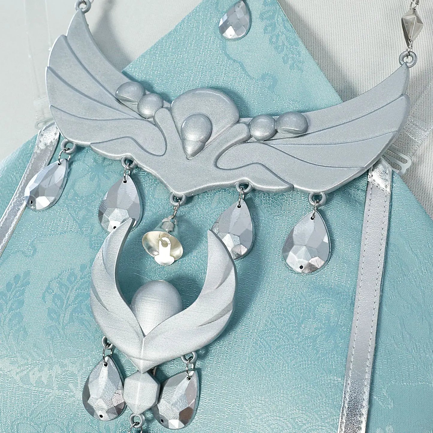 Lan Yan Cosplay Costume Wig Dress Genshin Impact Headwear Liyue Spring Woven From Jade Halloween Party for Women Girls Accessory