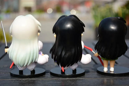 New Inuyasha Anime Figure Higurashi Kagome Miroku Sesshoumaru Action Figure Q Version Toys Pvc Model Doll  Gifts for Kids