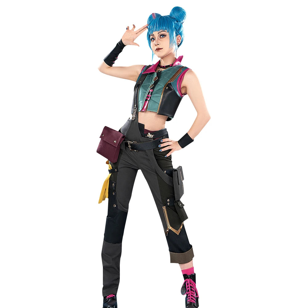 IN STOCK Jinxx Powderr Cosplay Costume Anime Cosplay【S-3XL】DokiDoki-SR Women Jinxx Powderr Vest Cosplay Plus Size