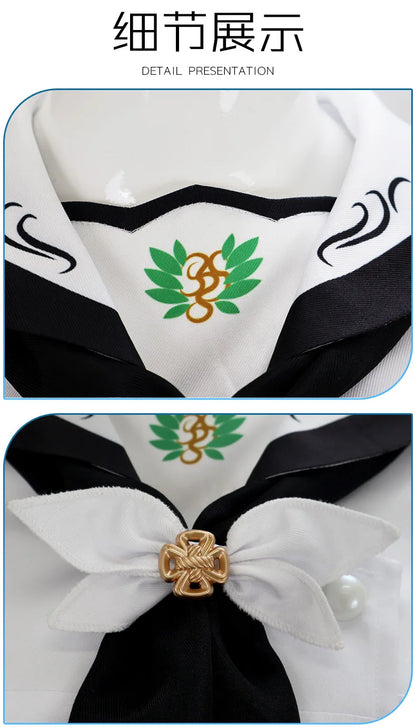 Anime Summer Pockets Shiroha Naruse Cosplay Costume White JK Suit Skirt Stocking Halloween Party for Women Girls Carnival Outfit