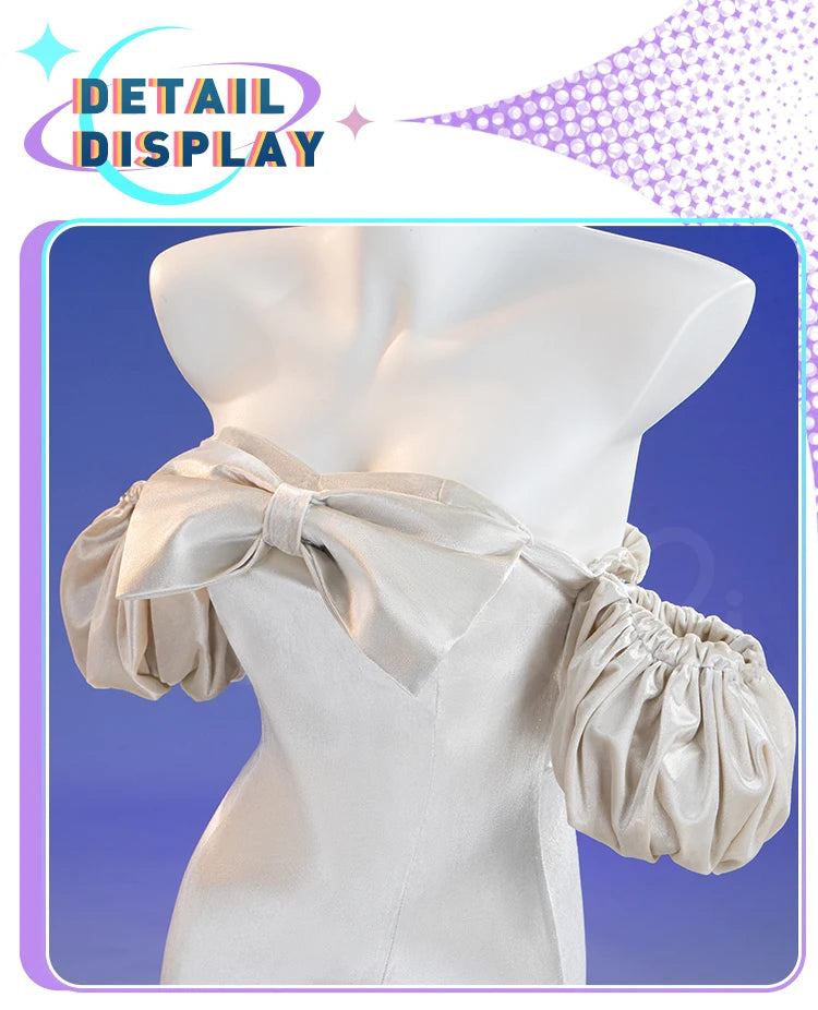 IN STOCK SUA Cosplay Costume Anime Alien Stage Cosplay DokiDoki-R Women Sexy White Dress Costume SUA Cosplay