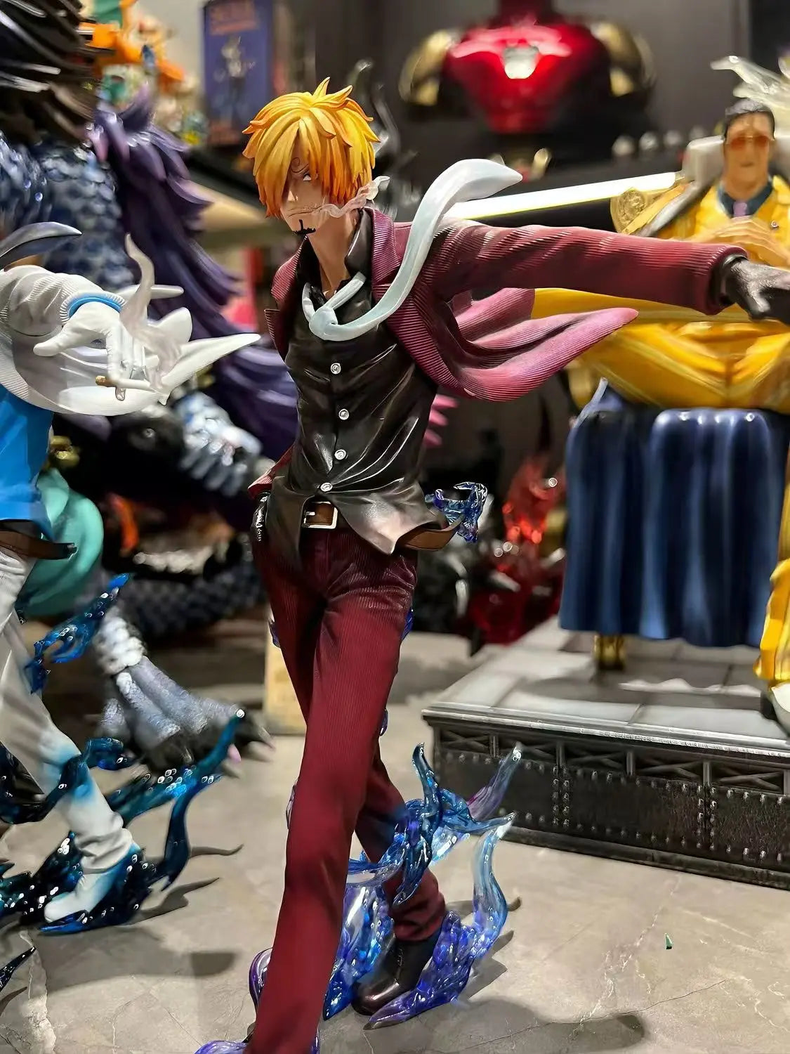 24cm One Piece Sanji Anime Figure Fashion Show Sanji Figurine Pvc Model Statue Doll Decoration Collection Ornaments Toys Gift