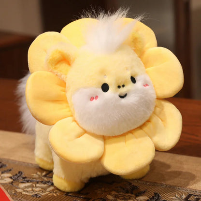 22cm Cartoon Cute Horse Plush Toy Sunflower Lion Dance Decorative Pony Plushies Soft Doll Kawaii Lunar New Year Gift