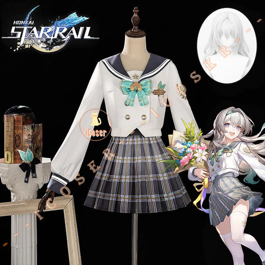 Honkai Star Rail Firefly Cosplay Costume Spring Missive Outfit JK Uniform Headwear Halloween Party Women Girls Carnival iCoser