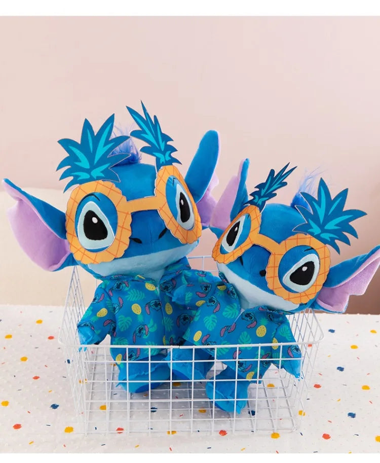 Disney Kawaii Plush Toy Stitch with Sunglasses Cute Pineapple Doll for Kids Birthday Xmas Gift Stuffy Animal Plushie Soft Toy
