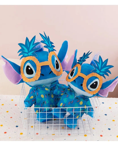 Disney Kawaii Plush Toy Stitch with Sunglasses Cute Pineapple Doll for Kids Birthday Xmas Gift Stuffy Animal Plushie Soft Toy
