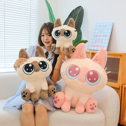 30-50cm Siamese Cat Animals Stuffed Doll Super Soft Home Office Decor High Quality Rabbit Toys Girls Boys Christmas Presents