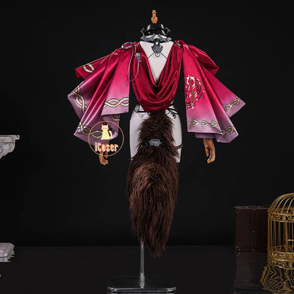 Wuthering Waves Lupa Cosplay Costume Wig Bodysuit Cloak Earrings Tail Headwear Leggings Halloween Party for Women Girls iCoser