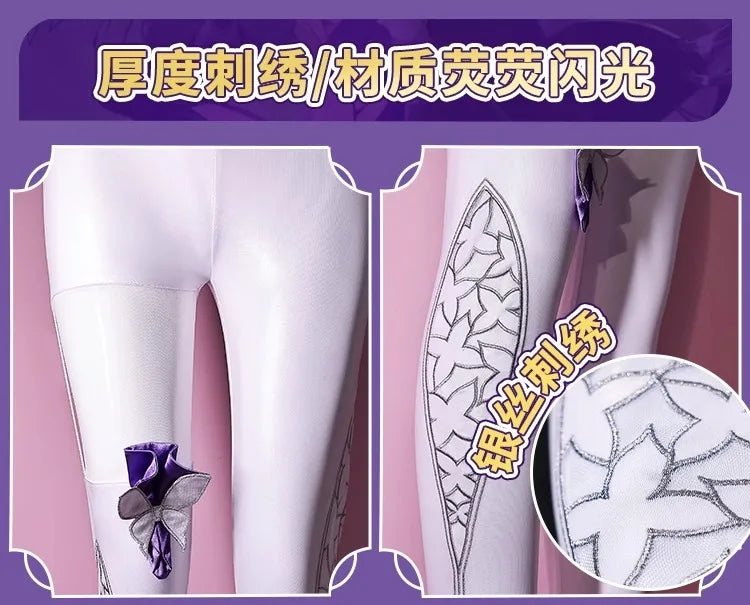 Honkai Star Rail Castorice Cosplay Costume Wig Dress Earrings Headwear Halloween Party for Women Girls Carnival Game Cos Props