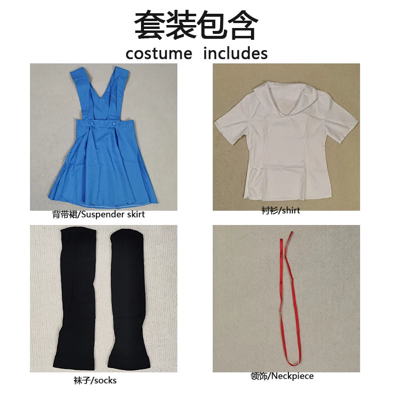 Homchee Trends Ayanami Rei Cosplay Dress Set Cotton Polyester
