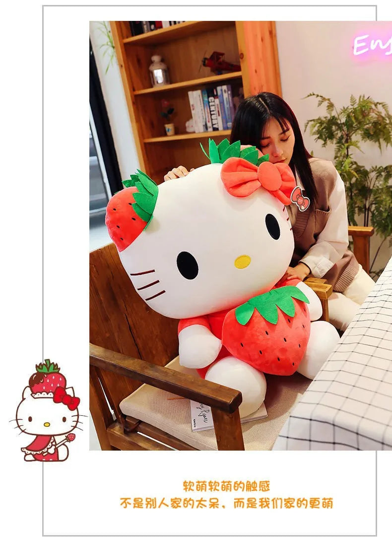 20-45cm Aoger Hello Kitty Plush Toys Anime Kawaii Pillow Doll Stuffed Animal Children Plushies Decoration Peluche Birthday Gift