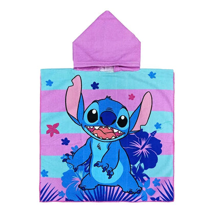Bath Robe for Kids Bathing Towels Boys Hooded Microfiber Unicorn Beach Towel Robes Girls Stitch Cape Towels Poncho