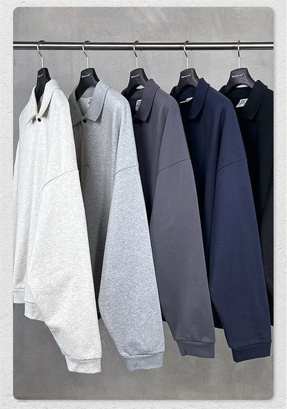 ZODF Casual 2025 Autumn 445gsm Sweatshirt For Man Unisex Turn Down Collar Solid Fleece Pullovers Winter Coats HY1111