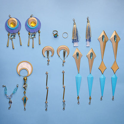 Genshin Impact Lauma Cosplay Costume Wig Dress Uniform Headwear Earrings Frostmoon Scions Halloween Party for Women Girls iCoser