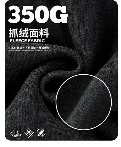 ZODF Fashion Men Winter Side Split Fleece Sweatshirt Winter Unisex Oversized 350gsm O Neck Warm Pullovers Brand Clothing HY0058