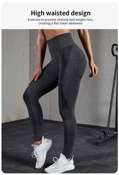 Women High Waist Seamless Yoga Leggings Butt Lift Curves Fitness Workout Tights Elastic Gym Training Pants