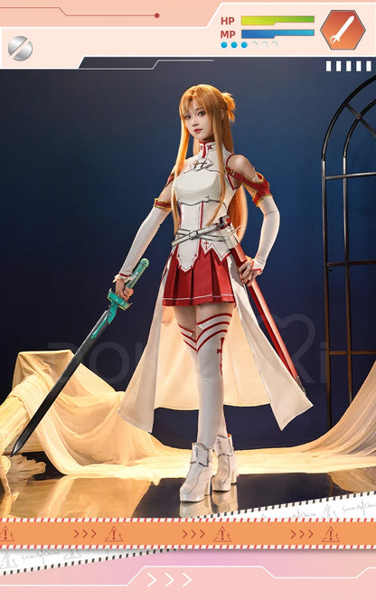 IN STOCK Yuuki Asuna Cosplay Costume Anime Sword Art Online Cosplay DokiDoki-SR Female Costume Yuuki Asuna Halloween Cosplay Wig