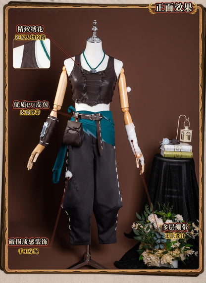 Identity V Archer Cosplay Costume Wig Brynhildr Vilulf Uniform Glasses Eye Patch Halloween Party for Women Girls Carnival Props