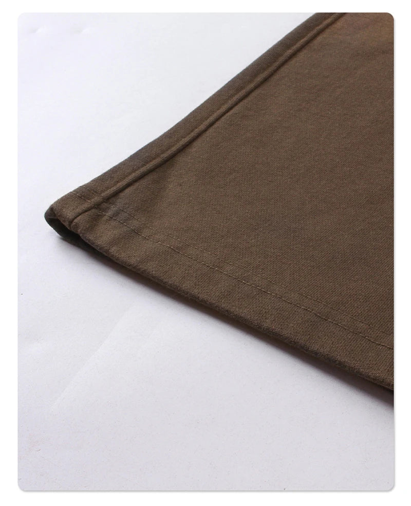 ZODF Retro Autumn Men's Washed Pants Retro Unisex Heavy Weight 450gsm Sports Knitted Straight Trouser Brand Clothes HY0916