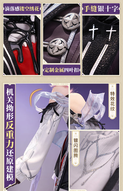 Honkai Star Rail Evernight March 7th Cosplay Costume Wig Dress Headwear Mysterious Foreign Guest Amphoreus Halloween Party Women