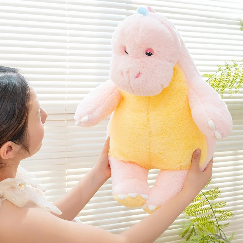 New Candy Sweet Color Cartoon Dino Plush Toy Pink Blue Dinosaur Soft Doll Large Sleep Hug Pillow Bedroom Home Decoration