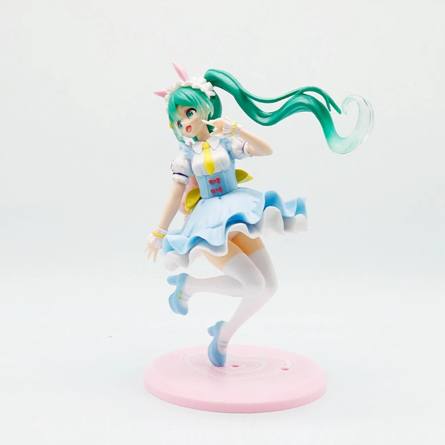20cm/7.87in Hatsune Miku Anime Figure Kawaii Fairy Tales Miku Action Figure Lollipop Girl Figurine PVC Collection Model Doll Toy