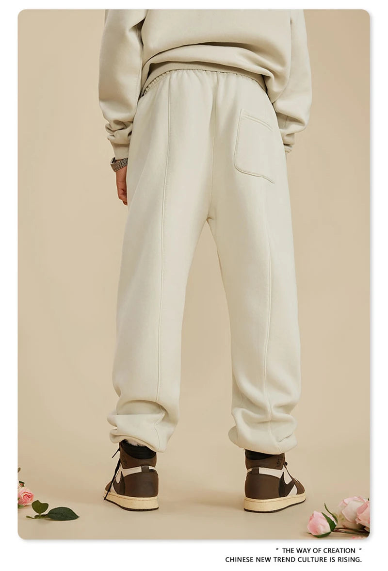 ZODF 2025 Autumn Winter Men’s Washed Fleece Sweatpants 355gsm Loose Retro Joggers Streetwear HY0653