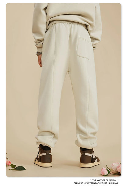 ZODF 2025 Autumn Winter Men’s Washed Fleece Sweatpants 355gsm Loose Retro Joggers Streetwear HY0653